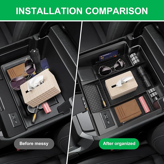 Wexyldra Center Console Organizer for 23-25 Chevy Silverado & GMC Sierra 1500, Refreshed 22-25 Silverado/Sierra 1500 Models, 24-25 Silverado/Sierra 2500HD 3500HD(Full Console w/Bucket Seats ONLY)