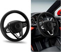 Car Steering Wheel Cover, Universal 15" Anti-Slip Auto Steering Wheel Protector for Men Women, Breathable Odor Free Leather Steering Wheel Car Accessories Fit Most Vehicles (Black)