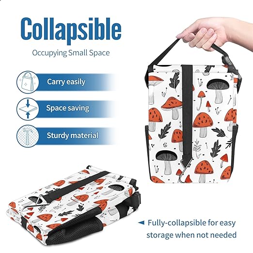 GVGHIDZ Car Trash Can – Multi-Purpose, Lightweight and Portable with Durable Water-Resistant Coating, No Installation Required, Practical and Ample Capacity, Variety of Colors.Mushroom