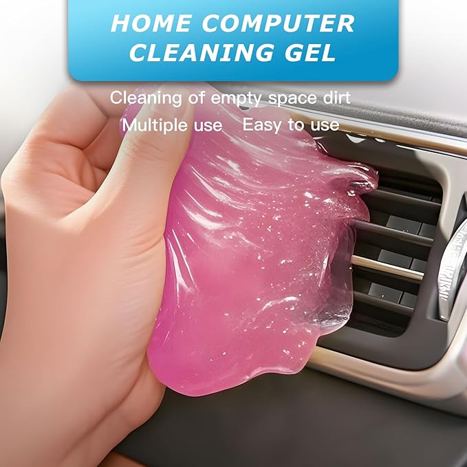 Car Cleaning Gel,Reusable Car Cleaning Putty for Interior Detailing, Car Cleaning Supplies, Auto Detailing Tools, Car Slime for Dust Removal, Car Accessories Interior, Car Cleaning Kit(Pink, 3.0 OZ)