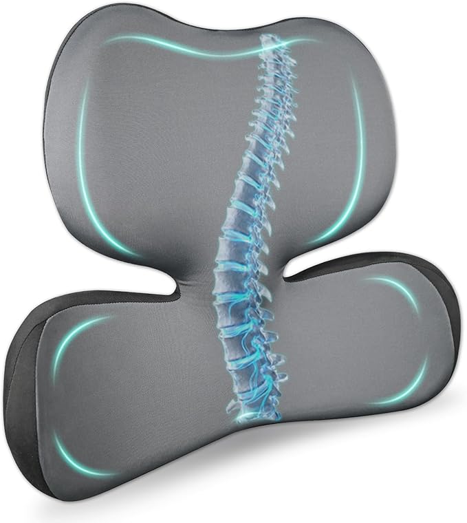 XZdream Lumbar Pillow,Ergonomic Lumbar Support Pillow for Upper & Lower Back Support Back Pain Pain Relief,Promotes Posture,Fully Support Entire Back Cushion,for Office Chair,Car,Gaming Desk Chair