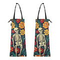 ALAZA Hanging Car Trash Bags Garbage Bag Trash Can for Back Seat Small Skeleton and Flower Washable Storage Bag Retractable 2 Pack