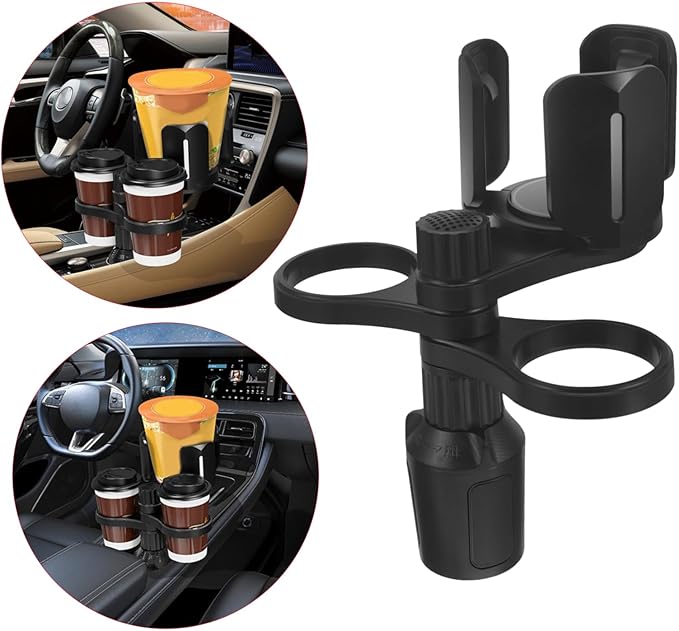 Cabilock Car Cup Holder Expander Non- Design Capacity Vehicle Mounted Drink Holder for Mugs Phones and Instant Noodles Sturdy Material for Safe Driving