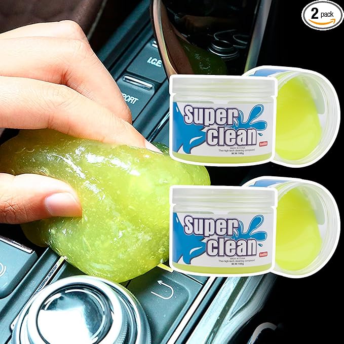 x xotic tech Car Cleaning Gel for Car Detailing Putty Interior Cleaner Slime Reusable Auto Detail Tools Supplies Accessories Valentines Day Gifts for Him Her Men Women Stocking Stuffers Yellow 2 Pack