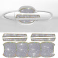 8Pcs Bling Car Door Handle Protector Stickers,Crystal Rhinestone Glitter Car Door Handles Cup Scratch Protectors Decals Universal (Colorful White)