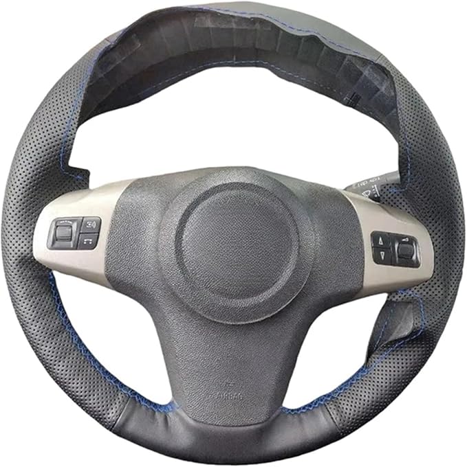PU Leather Car Steering Wheel Cover for 2009-2017 Corsa (D) & Corsa (D) (3-Spoke) - Enhanced Grip & Comfort(Red Thread)