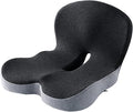Car Seat Cushion for Long Driving, Ergonomic Memory Foam Seat Cushion, Car Seat Cushion for Back Pain and Lumbar Support Non Slip and Easy Clean for Driving Gaming Chair and Travel A Black Gray