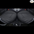 Car Seat Cushions Cover, 2pcs PU Leather Car Seat Covers Car Seat Protector for Car Driver and Passenger Seat Bottom (Width 20.8×deep 21×Thick 0.35 inch) (Black-B)