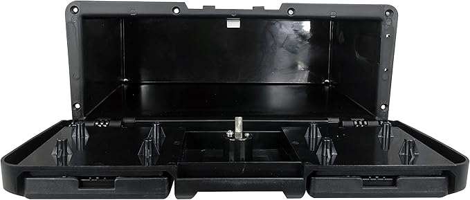 Pactrade Marine Boat Pontoon Yacht Storage Compartment Durable Standard Lightweight Lockable ABS Locking Plastic Glove Box Black Spacious with Keys (Black, with 2 Cup Holders & Keys)