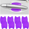 8PCS Car Door Handle Sticker, Carbon Fiber Anti-Scratches Car Door Cup Protector, Non-Marking Auto Door Handle Protective Film, Self-Adhesive Door Side Paint Protector for All Cars (Purple/8PCS)