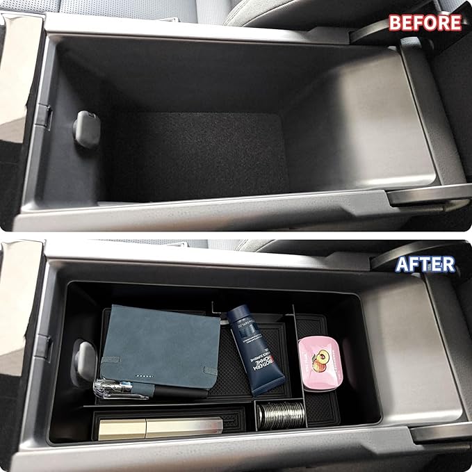 Xaido Center Console Armrest Tray Compatible with 2025 2026 Toyota Camry 9th Gen (XSE/XLE/SE/LE) Interior Accessories, Console Storage Box Organizer-Black