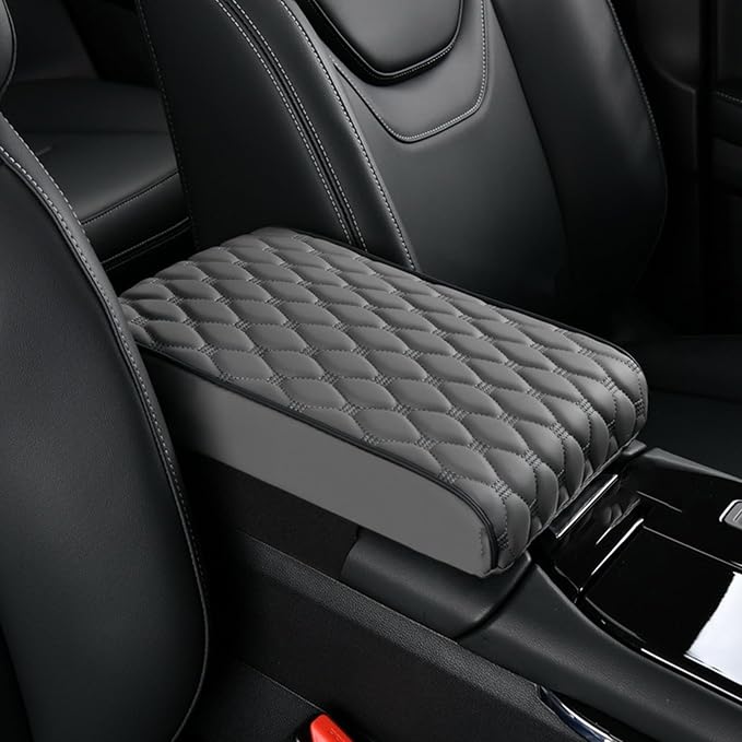 Automobile Armrest Covers for SsangYong Korando/Musso/Rexton/Torres/Actyon/Chairman, Center Console Armrest Box Booster Cushion, Auto Console Pad, Interior Accessories,D-Grey