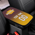 Custom Football Car Armrest Covers Universal Auto Center Console Pad Car handrail Box Cushion Personalized Add Name & Number Fans Gift Fit Suit for SUV Truck Sedan Van