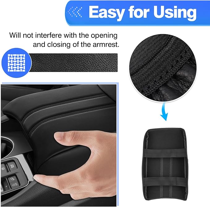 Autorder Center Console Cover for 2023-2025 2026 Honda Pilot/ 2024-2026 Ridgeline Passport Accessories Armrest Cover Anti-Scratch Middle Console Pad Extra Soft Leather Armrest Protector