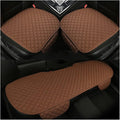 3PCS Set Car Seat Cushion for Front and Back Seat, 3D Soft Linen Breathable Auto Seat Cover, Comfort Non-Slip Rubber Bottom, Car Accessories (Coffee/3PCS)
