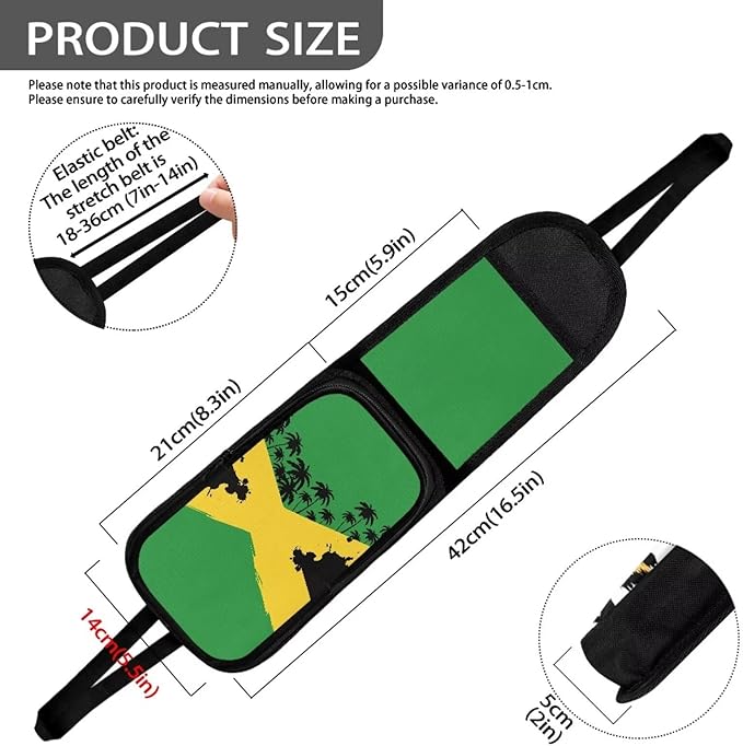 Car Seat Side Organizer for Jamaica Print Auto Seat Storage Hanging Bag,2 Stuff Holder with Mesh Net Pocket,Hold Phones Wallet Glasses Drink
