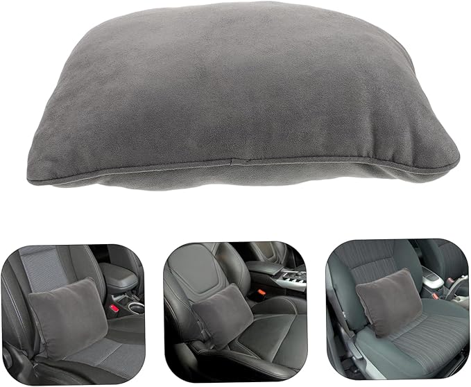 Ergonomic Car Seat Cushion Lumbar Pillow for Driving Seat Back Support Pp Cotton Lumbar Pillow Grey