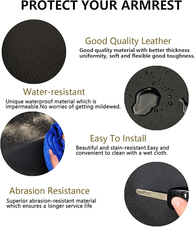 Compatible with Center Console Armrest Cover for Hyundai Elantra 2002-2006 Leather Arm Rest Storage Box Lids Cushion Protector Pad