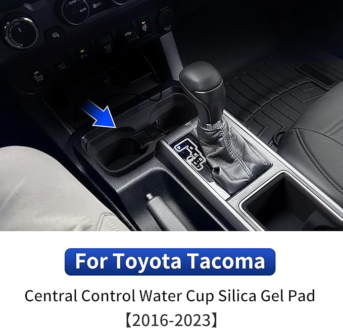 Front Central Control Water Cup Silicone Case for 2016-2023 Toyota Tacoma Center Console Cup Holder Protector Interior Modification Accessories (Front Water Cup Mat)