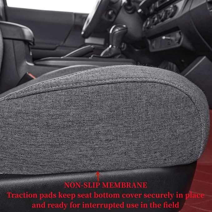 coverdream Tacoma Seat Covers Custom Fit for 2016-2023 Toyota Tacoma Access/Xtra Cab SR SR5,Fully Covered Breathable Polyester Truck Seat Protector-Full Set(Gray)