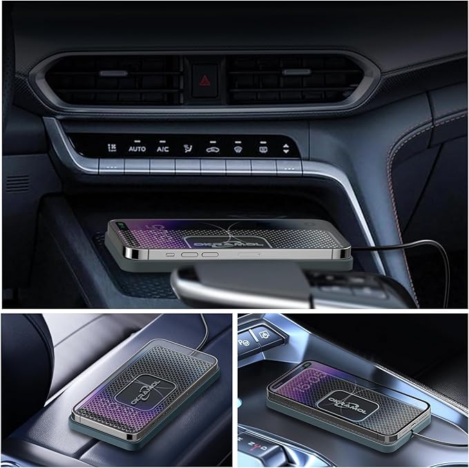 Wireless Charger for Car, Type C Wireless Fast Charging Pad,Charging Station for Multiple Devices,Adapter for AirPods iPhone15/14/13/12 Pro/Max11 Android Samsung S20 S21 S22 S23 (30CM Cable)