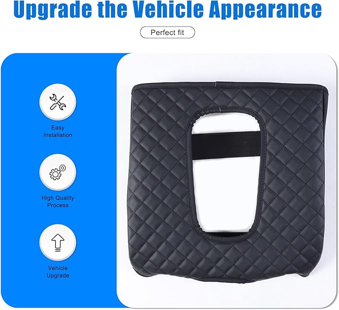 Center Console Armrest Cover for Cadillac Escalade 2015 2016 2017 2018 2019 2020 Accessories, Leather Armrest Lid Cushion Pad, Armrest Seat Box Cover Mat (Style A)