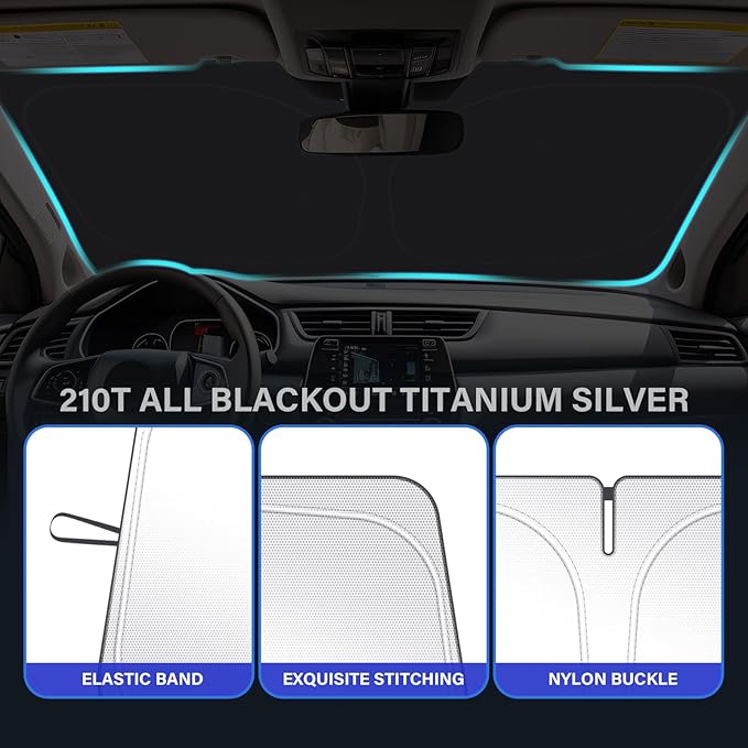 Car Windshield Sun Shade Compatible with Honda CR-V 2017 2018 2019 2020 2021 2022 CRV Accessories Foldable Sunshade Custom Windshield Sun Visor