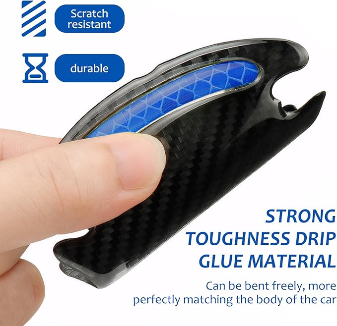 12 PCS Car Door Handle Scratch Protector, Door Handle Protectors for Vehicles, Easy Installation, Waterproof Self-Adhesive Decoration, Universal for Cars (Blue)