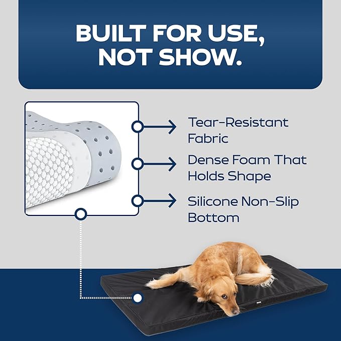Ruff Liners Dog Bed for Car Back Seat, Medium Black – As Seen on Shark Tank – Fits Medium Seat Extender – Non-Slip Base, Waterproof Cover, Machine-Washable – Dog Mat for Car with Rebound Foam Comfort