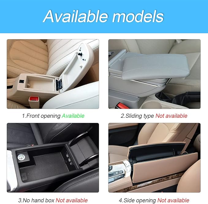 Auto Leather Center Console Cushion Pad, Waterproof Car Armrest Seat Box Cover with 4PCS Car Coasters for Cup Holder, Interior Protection Accessories for Most Cars, Vehicles, SUVs