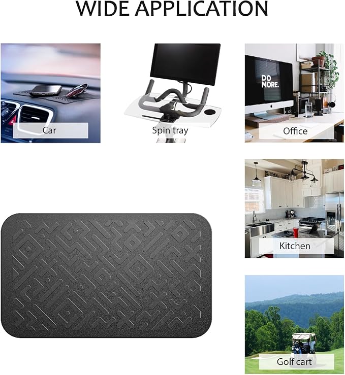 Car Dashboard Non Slip Mat, Brlvget Anti Slip Gel Pad, Multifunctional Fixate Anti Slide Sticky Dash Pad for Radar Detector, Cell Phone, Keys, Glass, Mirrors, GPS, Coins 5.3 x 3.2 inch (2 Pack)