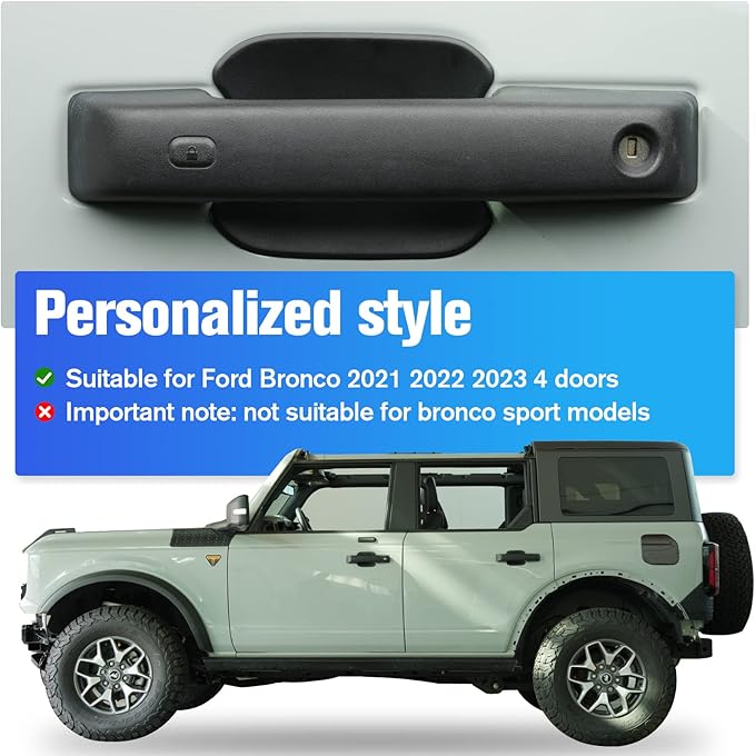 Car Door Bowl Scratch Protector for Ford Bronco, Exterior Door Handle Bowl Cover Protection Trim Accessories Compatible with Ford Bronco 2021 2022 2023 2024 4 Doors, Black, ABS Plastic