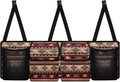 CLOHOMIN Southwest Aztec Horse Car Seatback Organizer Large Capacity Car Trunk Organizer Hanging Car Storage Bags with 4 Pockets Washable Car Trunk Mesh Storage Car Decor