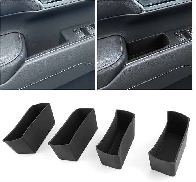 ASZSK for 2022-2026 Silverado&Sierra 1500/2024-2026 Silverado&Sierra 2500HD/3500HD 4PCS Center Console Door Side Organizer Tray Silicone Materials