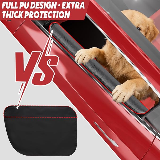 Surfcabin Dog Car Door Protector – 20% Larger Design for Sedans, Family Cars and Small SUVS, 2 Packs Thickened PU Material Waterproof Door Panel Covers, Protects Doors from Dog Scratching
