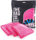 The Rag Company - Premium FTW Microfiber Cleaning Towels for Glass, Windows, Mirrors, Polished Surfaces - Streak-Free, Scratchless, 16" x16”, Pink, 3-Pack