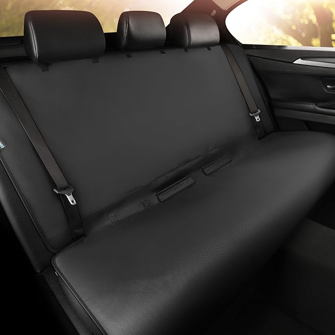Xokaimeo Waterproof Car Seat Covers Black - Washable Rear Bench Car Seat Protectors with Anti Slip Bottom - Durable Auto Seat Cushions Universal Fit for Vehicles Cars SUV Trucks