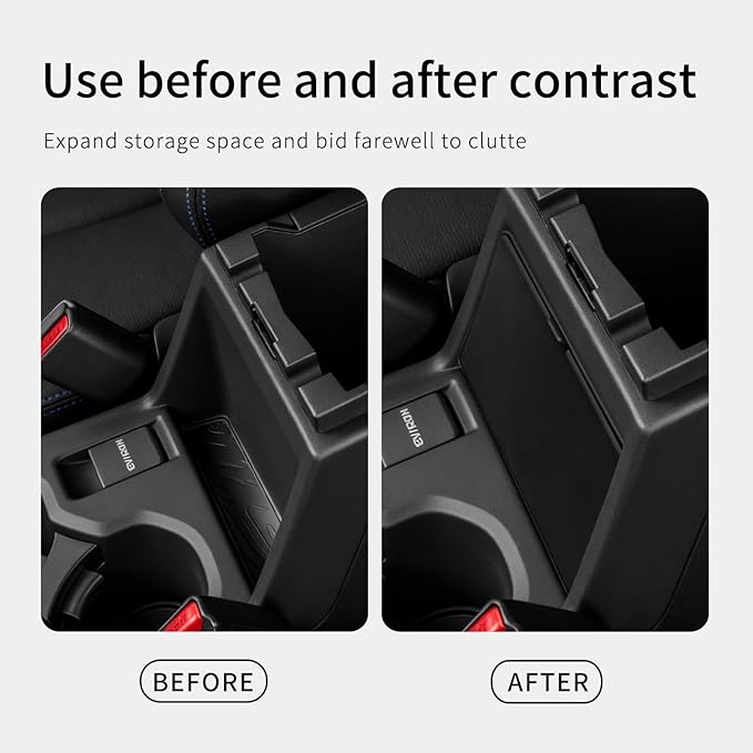 smabee Center Console Hidden Storage Box for Subaru Forester 2025 2026 Central Control Hidden Box ABS Storage Tray Interior Car Accessories Black