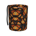 Orange Monarch Butterflies Car Trash Can Leak Proof Hanging Waterproof Garbage Can Multipurpose Trash Bin for Car SUV Front Seat Headrest Collapsible and Portable Storage Pocket