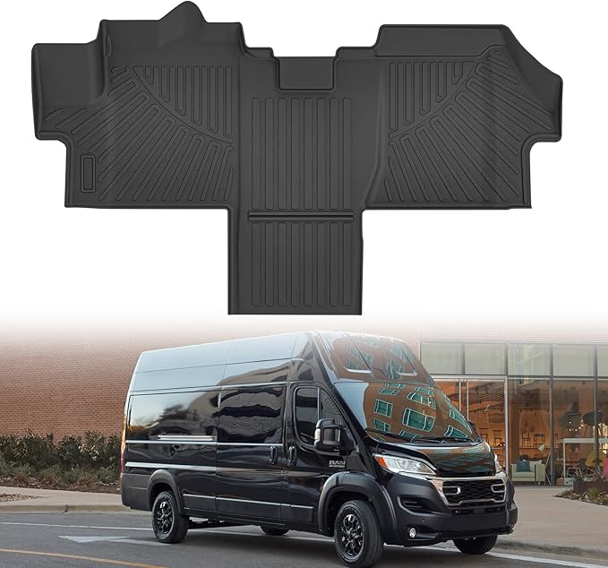 Cartist Floor Mats Fit for Dodge Ram Promaster Van 1500/2500/3500 2018-2025 All Weather Floor Liners for Ram Promaster Accessories Carpet Protection 3D TPE Heavy Duty(Not Fit EV & Ram Promaster City)
