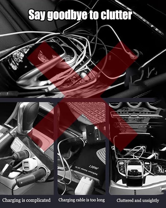 Car Phone Charging Pad for Sedans, Fast Phone Replenisher, Non-Slip Flat Charging Mat, Compatible with Qi-Enabled Smartphones, Space-Saving,A USB Interface
