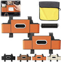 3-in-1 Car Backseat Organizer, Car Organizers and Storage Box with 2 Cup Holders & 4 Hooks, Multifunctional Car Seat Back Storage Box with Tissue Box, for Phone, Snacks, Drinks, Handbag (Orange, 2PCS)