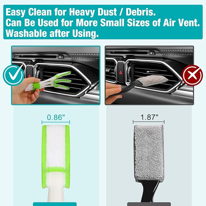 Luscinum Car Interior Duster Detailing Cleaning Gel Brushes Kit, Soft Dust Detail Crevice Brush Slime Putty Cleaner Accessories Tools for Dashboard,Air Vent,Panel,Leather