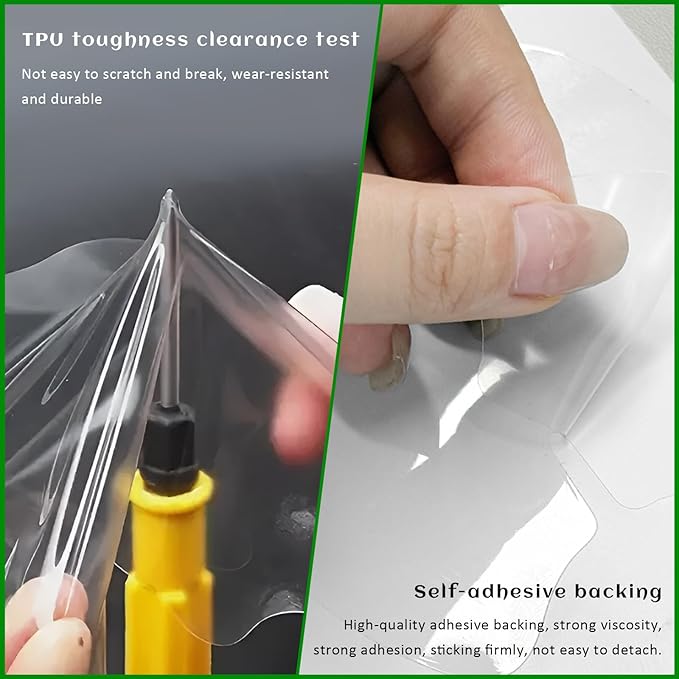 8PCS Car Door Handle Protector, Anti-Scratch Transparent Car Doors Bowl Covers Paint Guard Stickers, Waterproof Clear Self-Adhesive Door Cup Protective Film for Most Vehicles