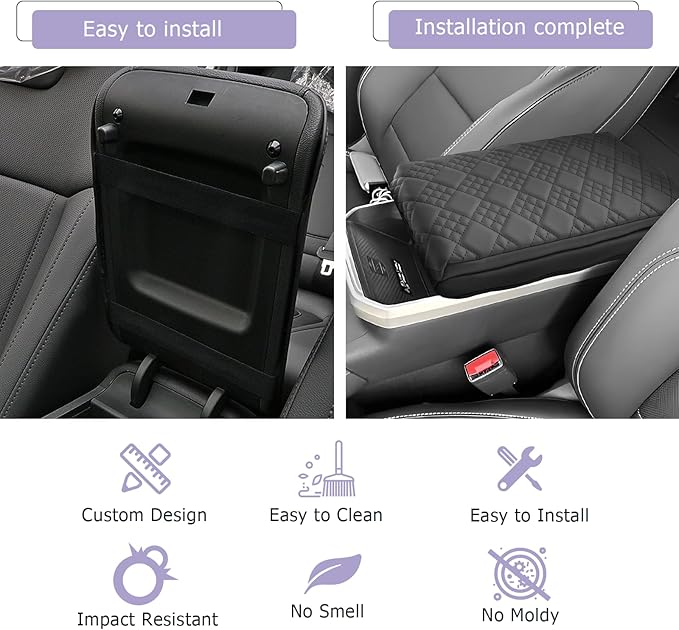LUWU 2025 2026 Terrain Center Console Cover Compatible with 2025 2026 GMC Terrain Accessories 2025 Terrain GMC Armrest Cover Center Console Pad Armrest Console Cover (Thick Black)