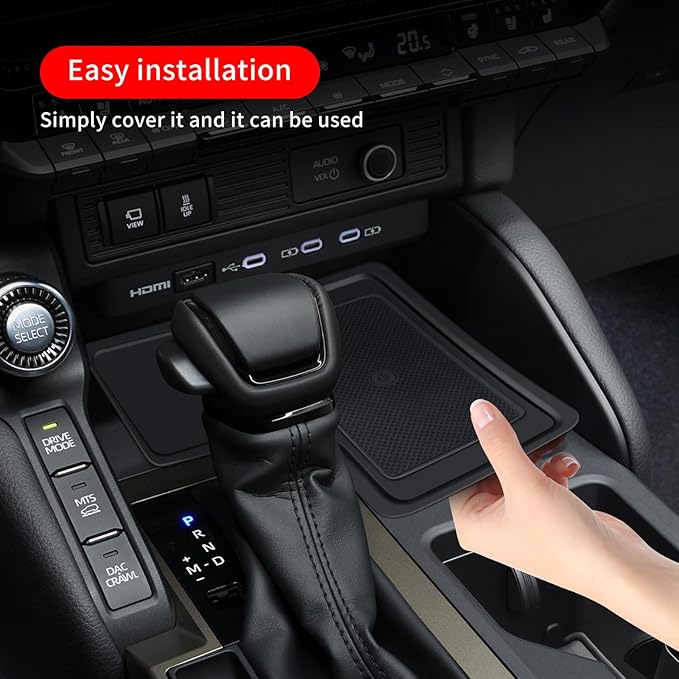 Central Console Wireless Charger Pad for 2024 2025 2026 Toyota Land Cruiser 250 Prado Lc250 Silicone Non-Slip Mat Dust-Proof Pad Internal Modification Accessories（Not Fit 1958） (Wireless Charger Pad)