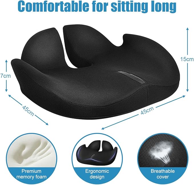 Pregnancy Car Seat Cushion for Pregnant Drivers and Passengers - Patent Pending - NHTSA Recommended - Prevent Compression of Belly - Easy to Set Up - Memory Foam for Sciatica, Hip, Coccyx Pain Relief