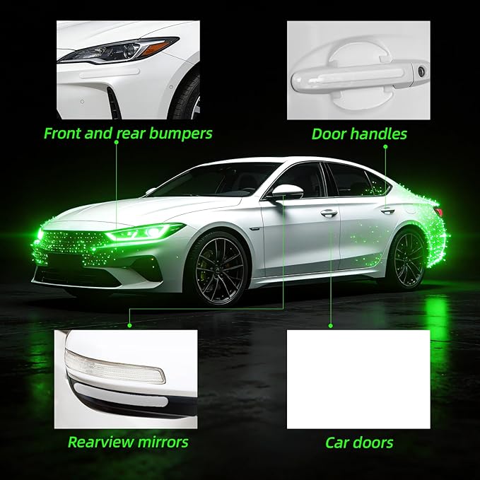 8pcs Transparent Car Door Handle Scratch Protectors, Rearview Bumper Trim Guard Stickers Protection Pads for Most Car Trucks SUVs Handles