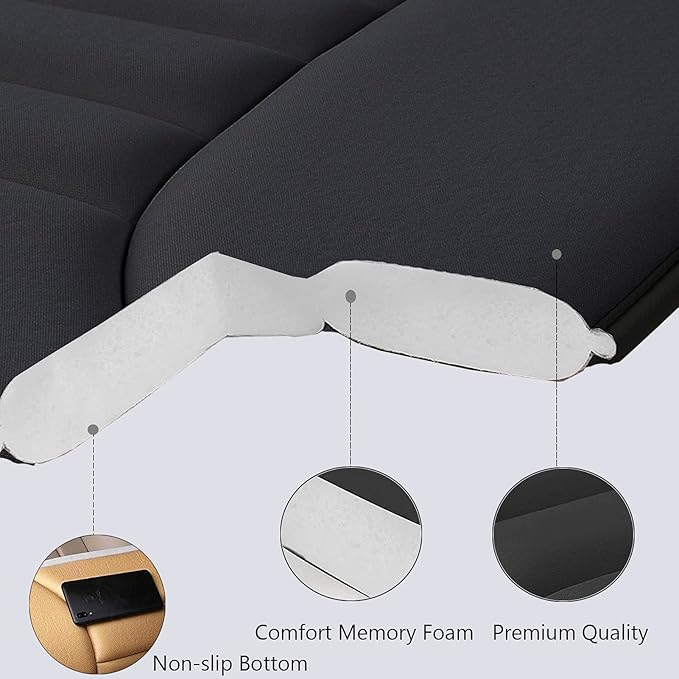 Big Ant Car Seat Cushion,Comfort Thicken Memory Foam Seat Cushion Pad,Pain Relief Chair Cushion Seat Protector for Car Office Home Use,Black 1PC