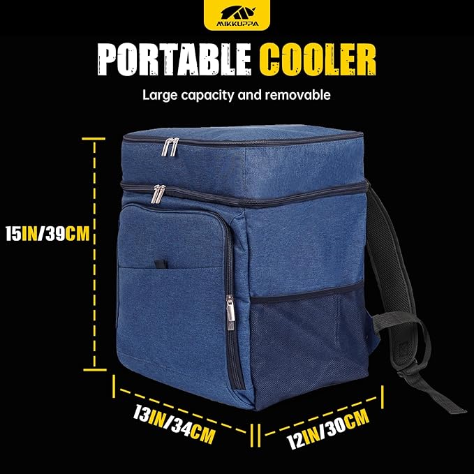MIKKUPPA Car Trunk Organizer with Cooler - 65L Collapsible Trunk Organizer with Lid, Sturdy Car Storage for SUV Auto Truck Van with Adjustable Straps and Non Slip Bottom (Blue)